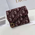 wallet Dior saddle jacquard canvas wallet Burgundy