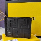 wallet Fendi embossed leather Black