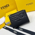 wallet Fendi zip around short wallet Black Size 11.5x2x9.5cm