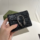wallet Gucci Dionysus embossed leather Black Size 11.5x10x3cm