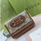wallet Gucci Horsebit Canvas Bi fold Brown Size 11.5x8.5x3