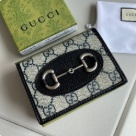 wallet Gucci Horsebit GG canvas short wallet Black Size 11x8.5x3cm