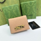 wallet Gucci leopard buckle compact Beige Size 11x9x3cm