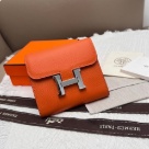 wallet Hermes Constance Compact White Size 14x12cm