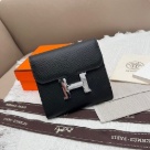 wallet Hermes Constance compact Black Size 14x12cm