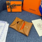 wallet Hermes Tan Size 10x6cm
