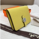 wallet Hermes Togo leather compact wallet White Size 10x8cm