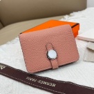wallet Hermes compact leather wallet Beige Size 10x8cm
