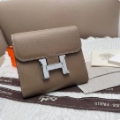 wallet Hermès Constance Compact Beige Size 14x12cm