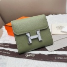 wallet Hermès Constance Green Size 14x12cm