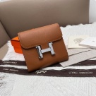 wallet Hermès compact wallet Brown Size 14x12cm