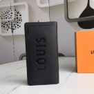 wallet Louis Vuitton embossed logo long wallet Black Size 19x10cm