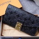 wallet Louis Vuitton embossed monogram long wallet Black Size 19x10.5x2.5cm