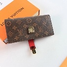 wallet Louis Vuitton monogram canvas red strap Brown Size 19x10