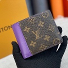 wallet Louis Vuitton monogram with purple trim Brown Size 11.5x9cm