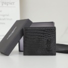 wallet Saint Laurent croco embossed short wallet Black Size 11x18x2cm
