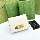 card holder Gucci compact card holder with GG logo White Size 11x9x3cm