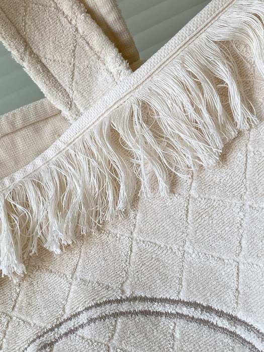 Chanel Beige Quilted Canvas Tote Bag