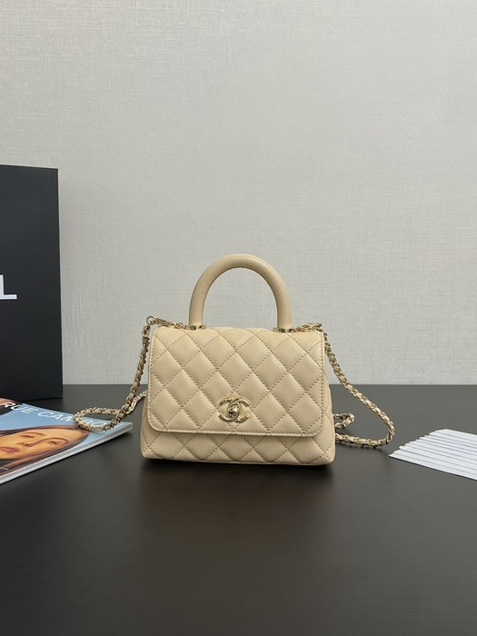 Chanel Beige Quilted Leather Mini Flap Bag