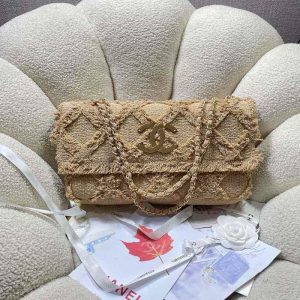 Chanel Beige Tweed Flap Bag