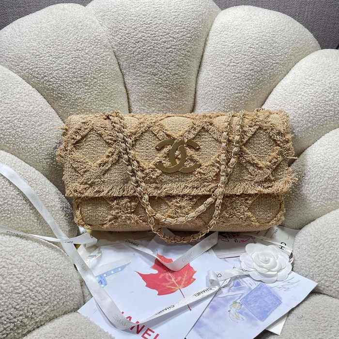 Chanel Beige Tweed Flap Bag