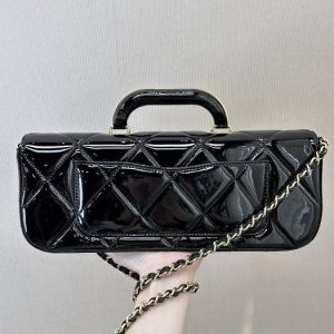 Chanel Black Patent Leather Top Handle Bag 001