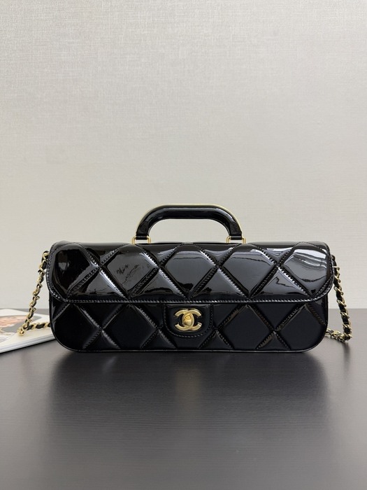 Chanel Black Patent Leather Top Handle Bag 002