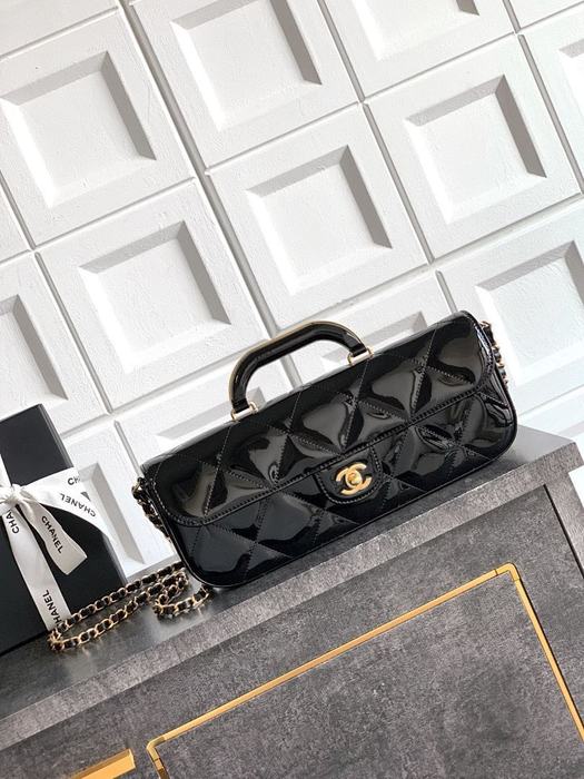 Chanel Black Patent Quilted Shoulder Bag