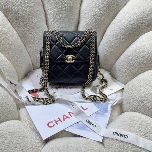 Chanel Black Quilted Leather Backpack