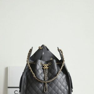 Chanel Black Quilted Leather Backpack 001