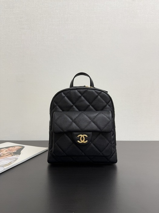 Chanel Black Quilted Leather Backpack 002