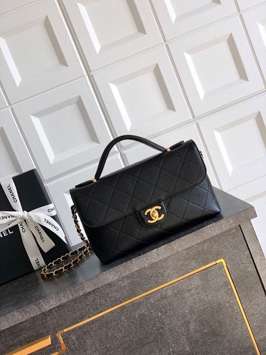 Chanel Black Quilted Leather Top Handle Bag 002