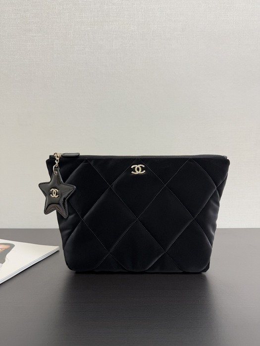 Chanel Black Quilted Pouch with Star Charm