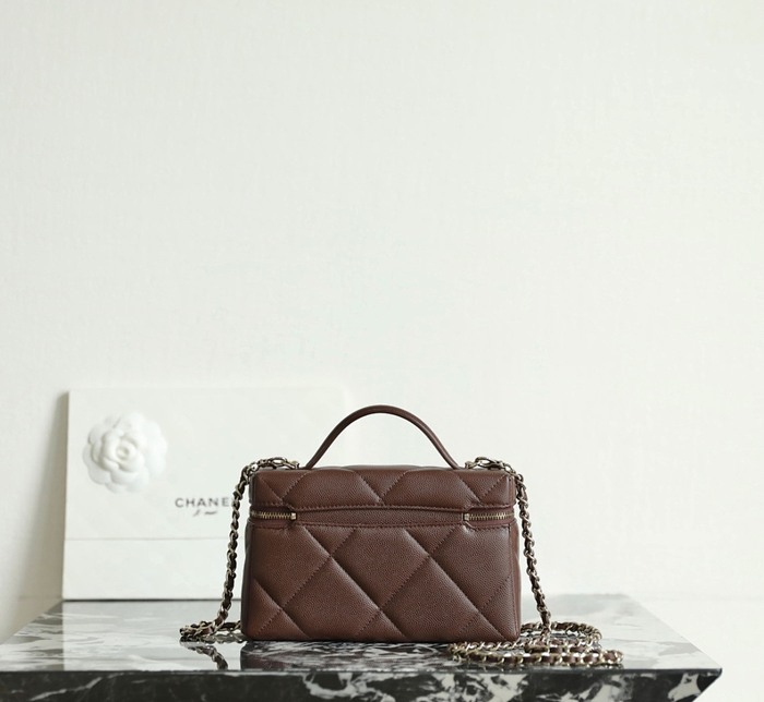 Chanel Brown Quilted Caviar Leather Crossbody