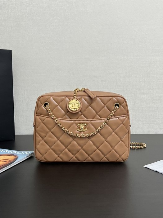 Chanel Brown Quilted Leather Shoulder Bag