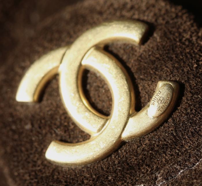 Chanel Brown Suede Drawstring Bag