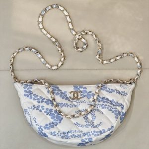 Chanel Half Moon Shoulder Bag in Quilted Fabric