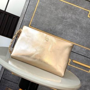Chanel Metallic Gold Clutch Bag