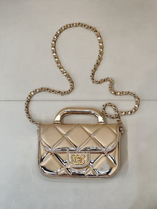 Chanel Metallic Gold Quilted Flap Bag