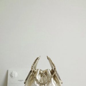 Chanel Metallic Leather Drawstring Bag