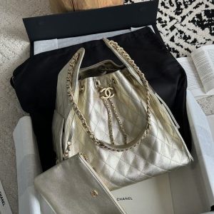 Chanel Metallic Quilted Shoulder Bag