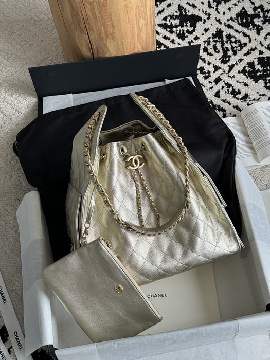 Chanel Metallic Quilted Shoulder Bag
