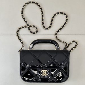 Chanel Mini Black Patent Leather Bag