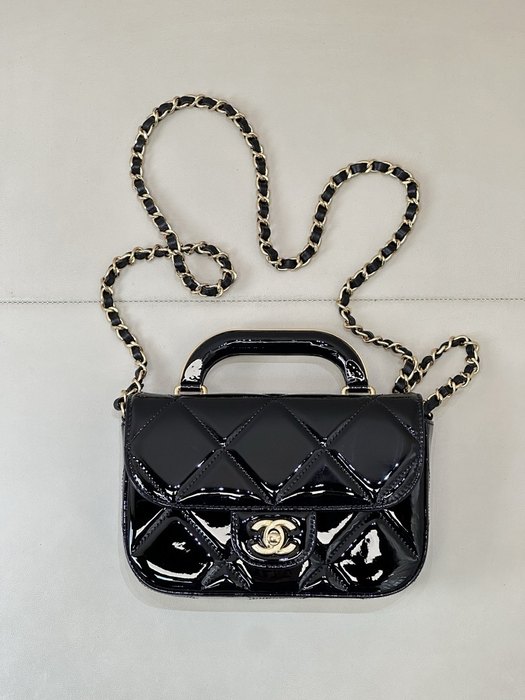 Chanel Mini Black Patent Leather Bag