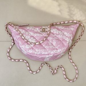 Chanel Pink Quilted Half Moon Bag