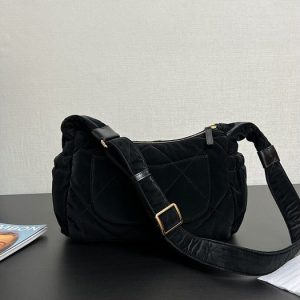 Chanel Quilted Black Nylon Shoulder Bag
