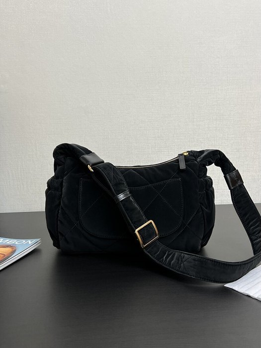Chanel Quilted Black Nylon Shoulder Bag