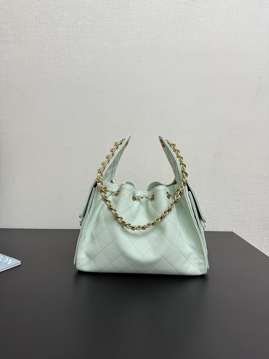 Chanel Quilted Bucket Bag Mint Green