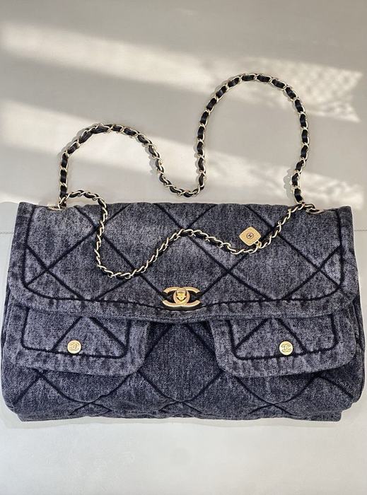 Chanel Quilted Denim Flap Bag