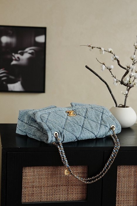 Chanel Quilted Denim Flap Bag 001